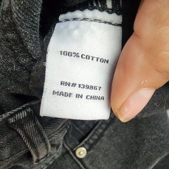 Princess Polly Jeans Womens 4 Black High-Waisted Button-Fly 100% Cotton - Picture 4 of 13